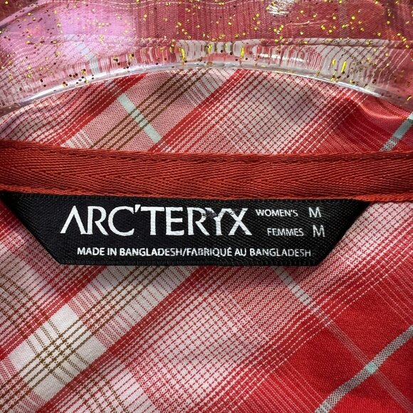 Arc'Teryx Shirt Womens Medium Melodie Plaid Red Long Sleeve Outdoor Trail - Picture 3 of 13